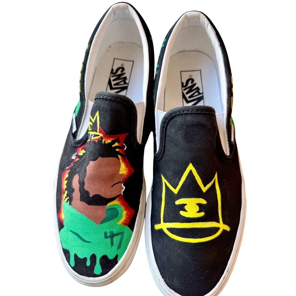 *Rare* Custom Handpainted Off the Wall Vans "Captial Steez" Pro Era 47 Mens 8.5